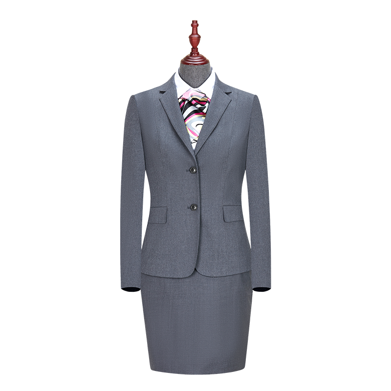 灰色哔叽色纺面料工艺女式套西JPNY1021