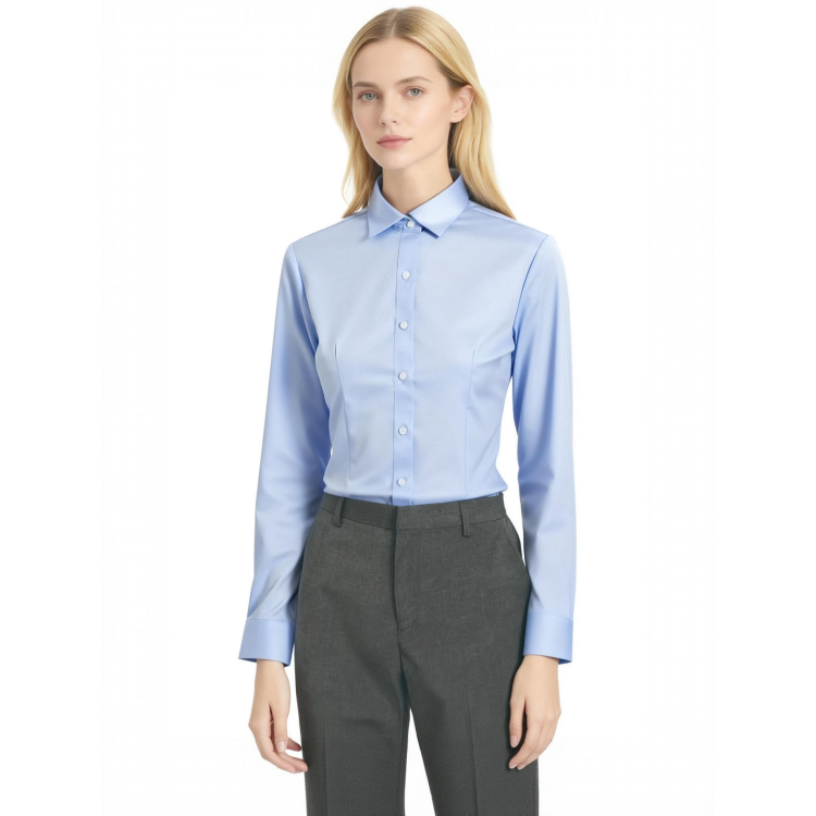 浅蓝色竹纤维微弹力衬衫JPWY303