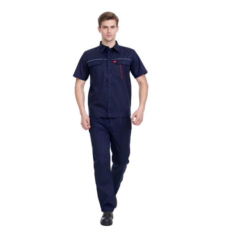 纯棉翻领短袖工作服