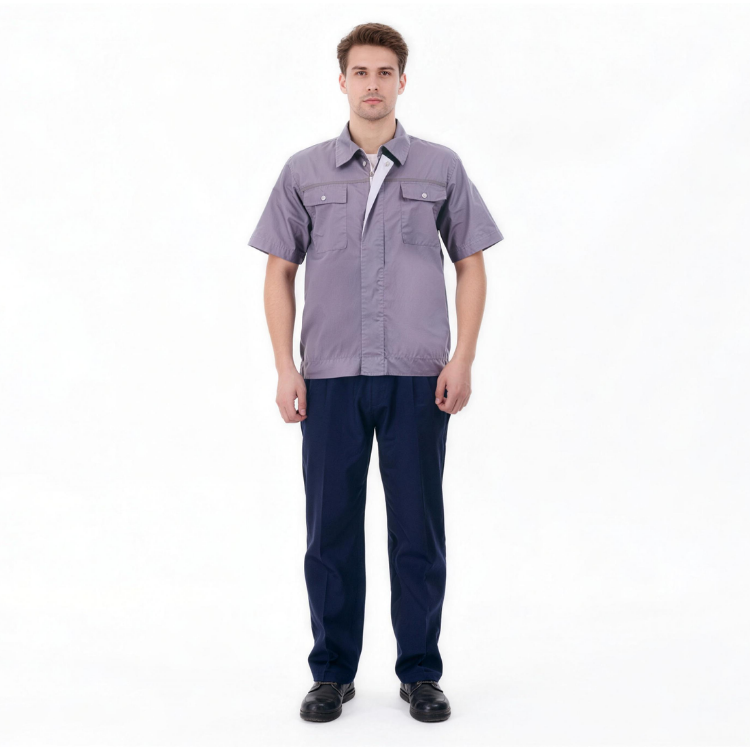 纯棉细斜纹精品纯棉短袖工作服JPJYT0532
