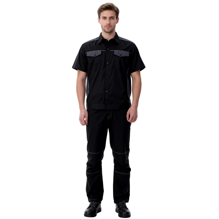 夏季翻领拼色短袖