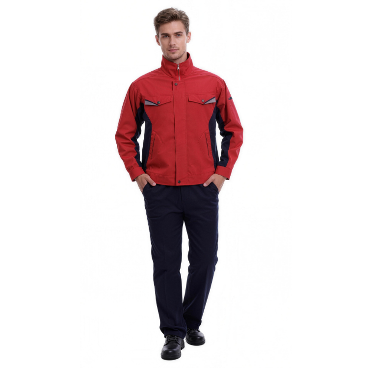 立领多拼色工作服